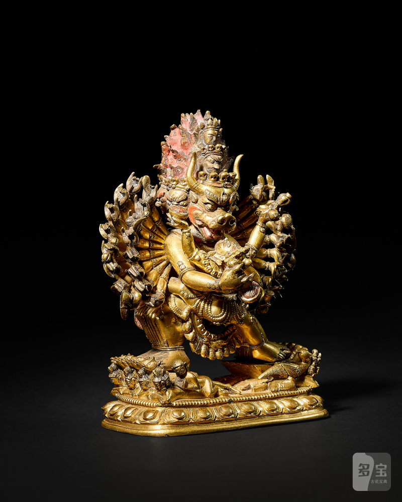 STATUE DE VAJRABHAIRAVA EN ALLIAGE DE CUIVRE DORÉ  TIBET, XVIIIE SIÈCLE - 图3